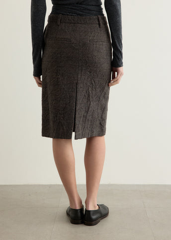 Crumpled Wool H-Line Skirt