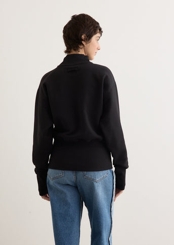 Cotton Cropped Crew Neck Sweater