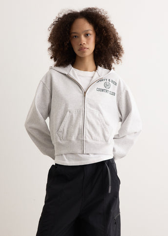Varsity Crest Cropped Zip Hoodie