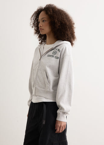 Varsity Crest Cropped Zip Hoodie
