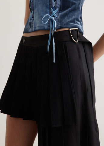 Double Pleated Wrap Skirt