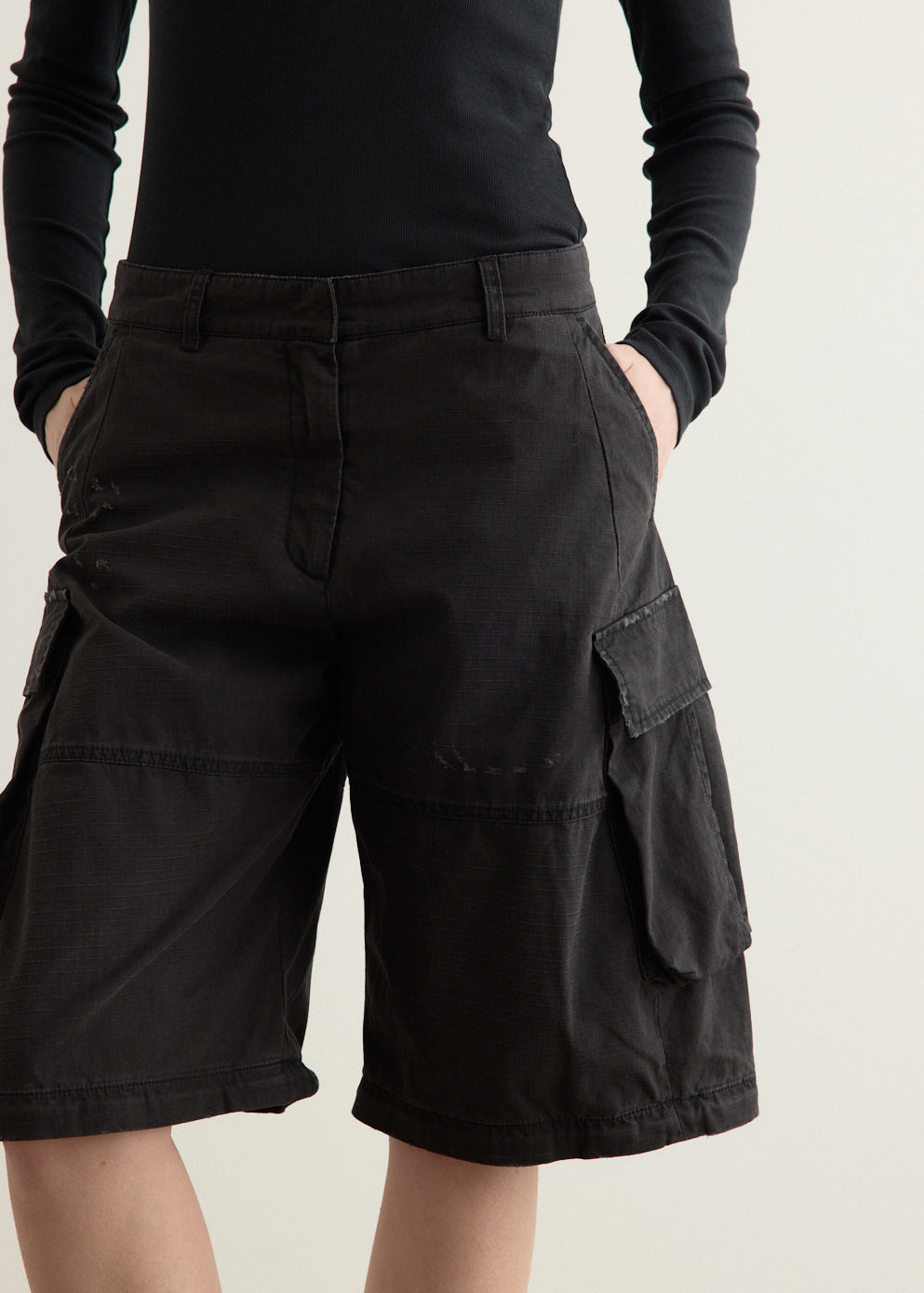 Coated Cargo Trousers