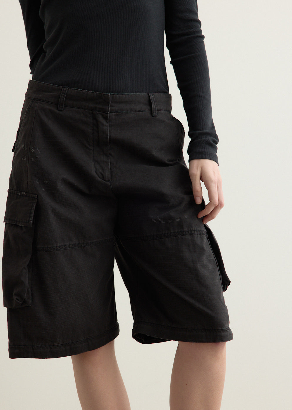 Coated Cargo Trousers
