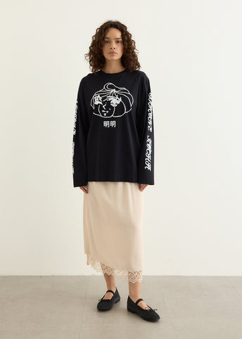 Dim Sum Logo Print Long Sleeve T-Shirt