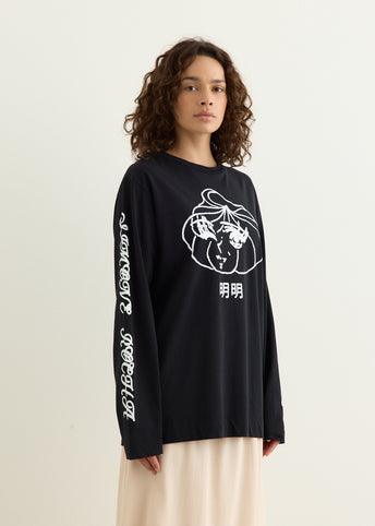 Dim Sum Logo Print Long Sleeve T-Shirt
