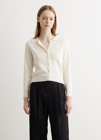 Wool Cash Collar Cardigan