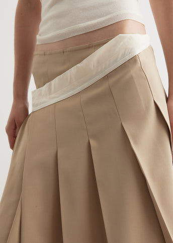 Pleated Midi Wrap Skirt