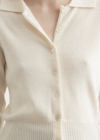 Wool Cash Collar Cardigan