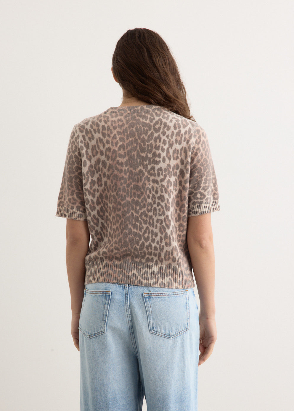 Graphic Wool Mix Printed Leopard T-Shirt