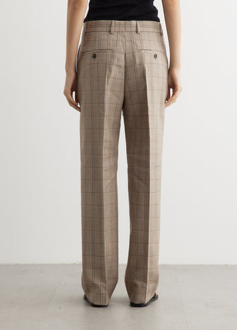Windowpane-Check Suit Trousers