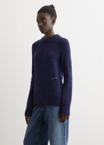 Brushed Alpaca O-Neck Knit