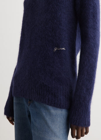 Brushed Alpaca O-Neck Knit