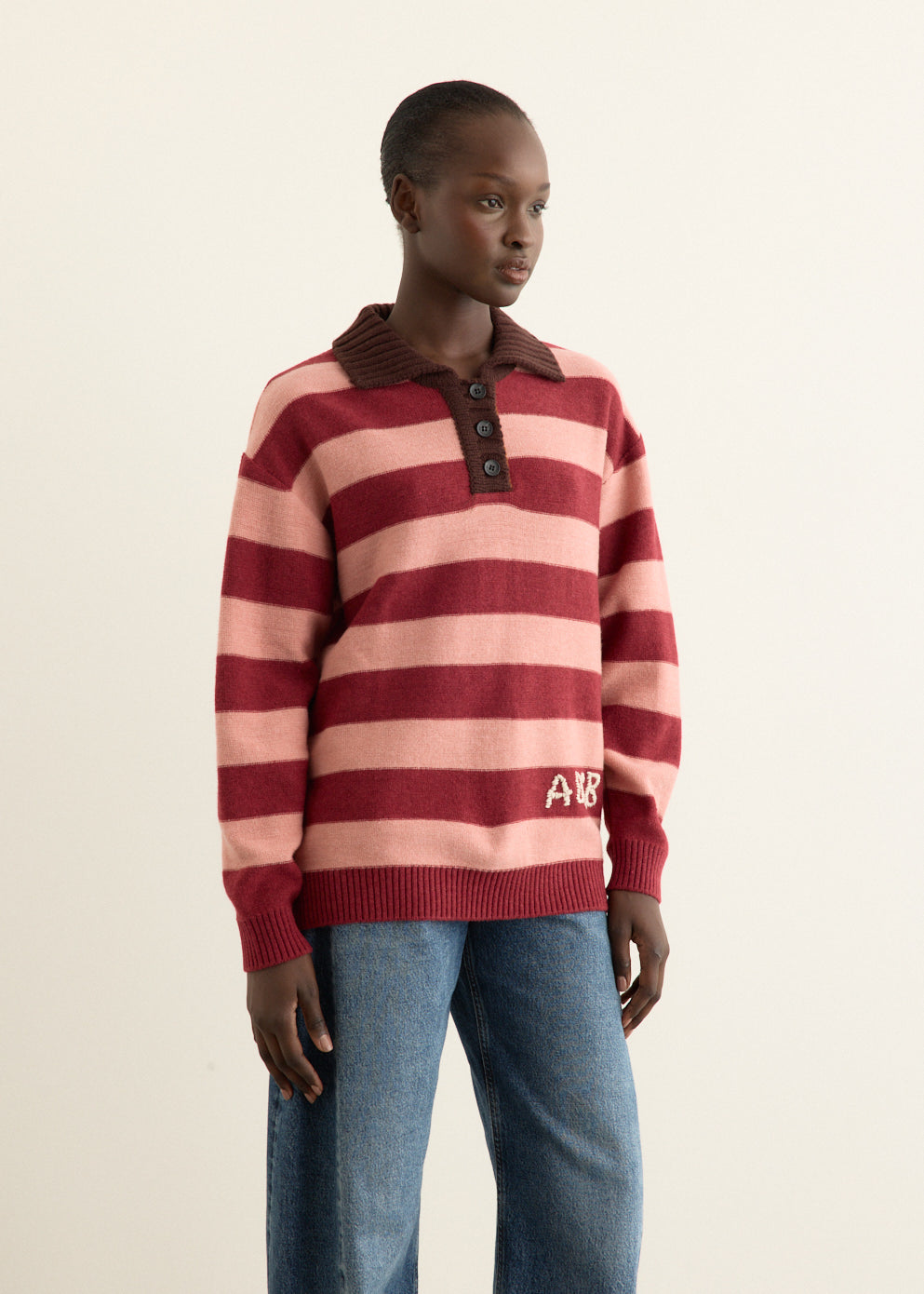 Loose-fit Stripe Collar Sweater