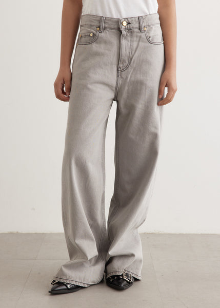 【MODERNIF】Grayish Blue Wide Denim Pants womens-incu-545_086e2ee9-017f-