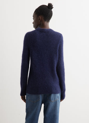 Brushed Alpaca O-Neck Knit