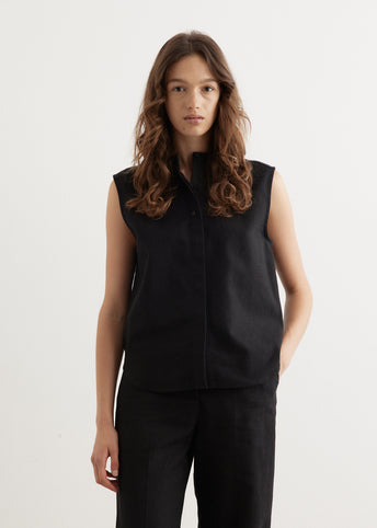 Lino Sleeveless Boxy Blouse