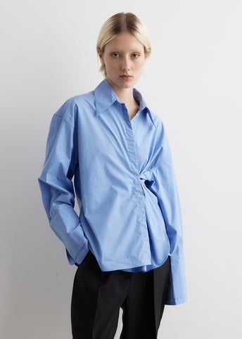 Lingerie-Detailed Asymmetrical Shirt
