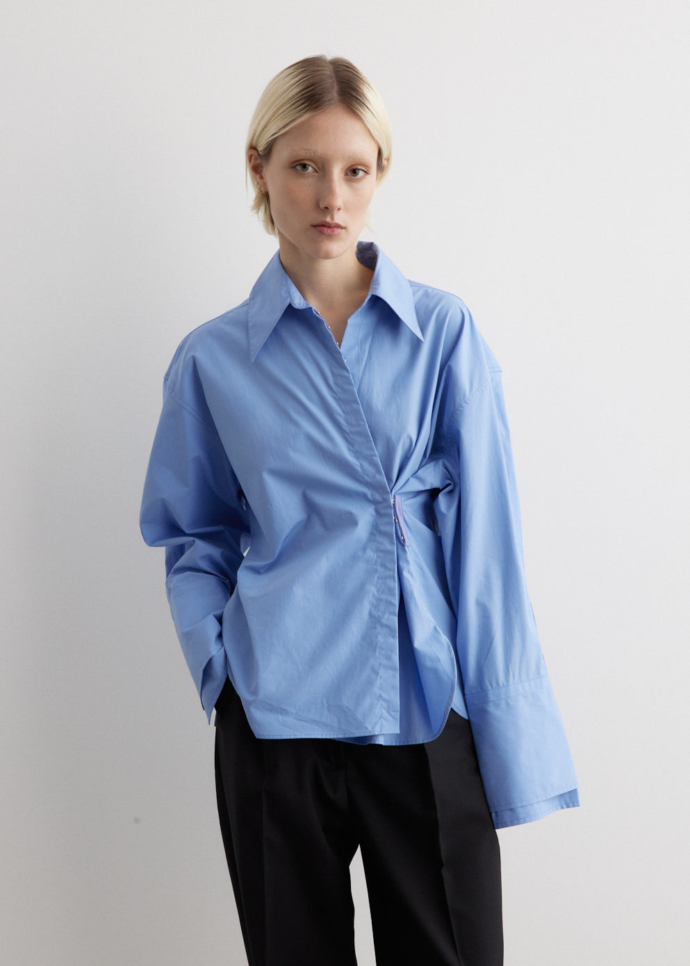 Lingerie-Detailed Asymmetrical Shirt