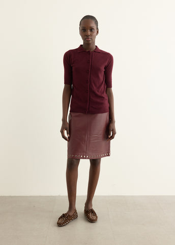 Eyelets Midi Skirt