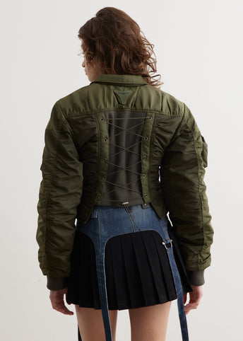 Vitalina Lace-Up Bomber Jacket