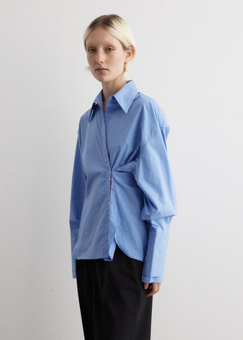 Lingerie-Detailed Asymmetrical Shirt