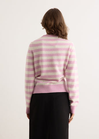 Striped Graphic Wool Mix Bunny Crewneck