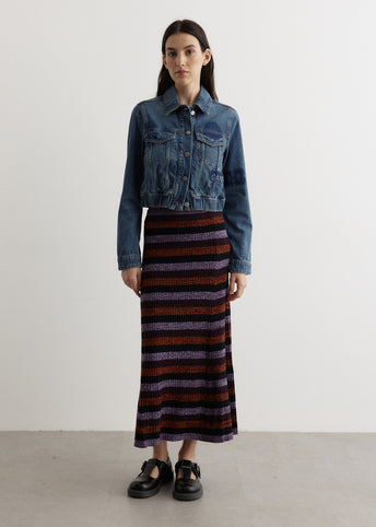 Sprayed Merino Rib Maxi Skirt