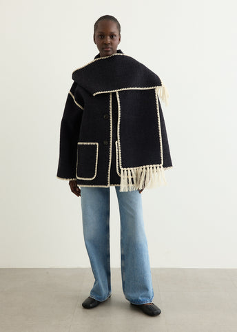Embroidered Scarf Jacket