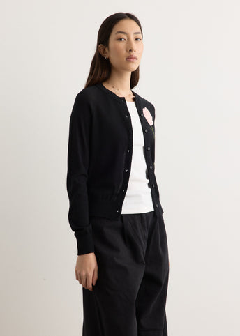 Carnation Detail Long Sleeve Cardigan