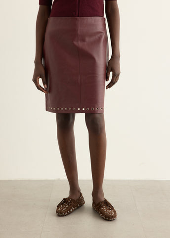 Eyelets Midi Skirt