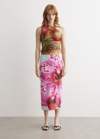Orchid Print Skirt