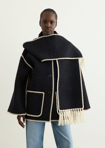 Embroidered Scarf Jacket