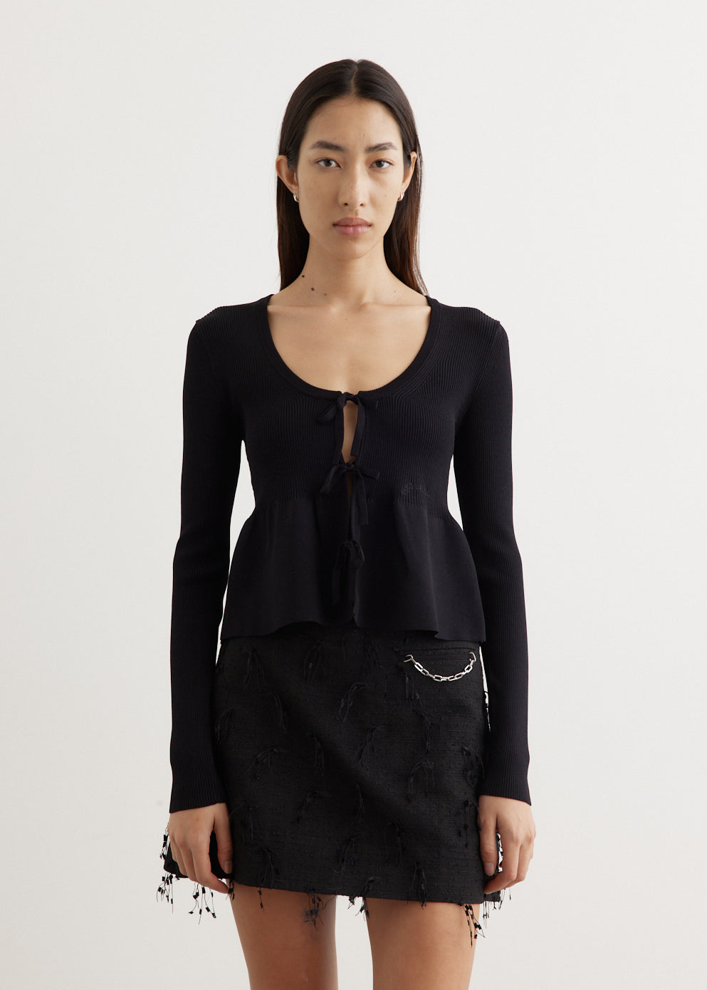 Ganni - Melange Rib Knit Cardigan - Knitwear,Specials : American Fashion Style Bags On Sale Ganni - Melange Rib Knit Cardigan - Knitwear,Specials : American Fashion Style Bags On Sale