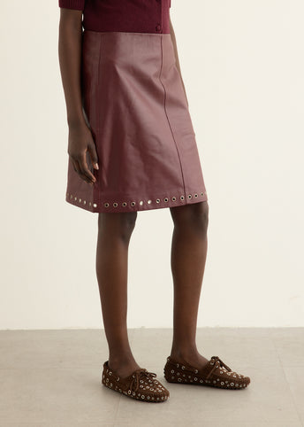 Eyelets Midi Skirt