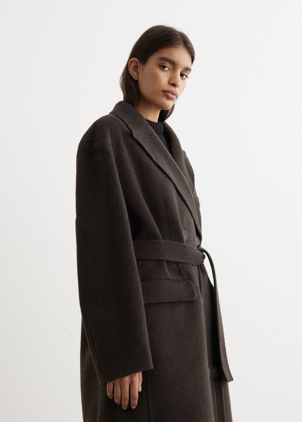 Onessa Double-Breasted Textured Coat