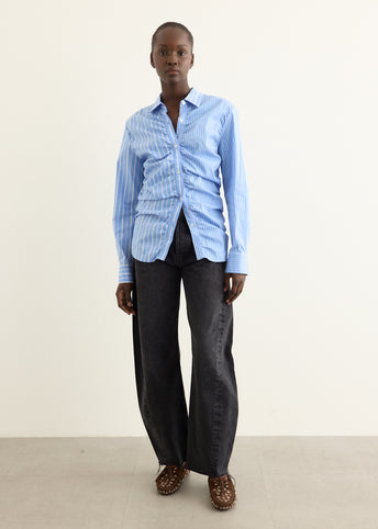 Stripe Shirring Shirt