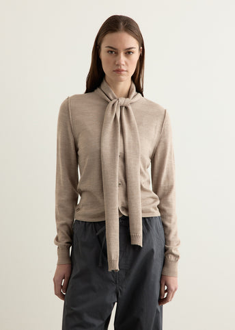 Twisted Cardigan With Scarf