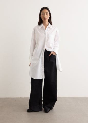 Long Masculine Button Placket Shirt