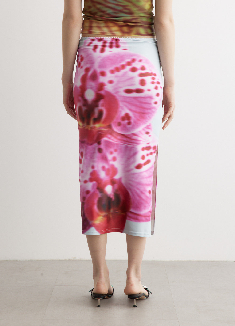 Orchid Print Skirt