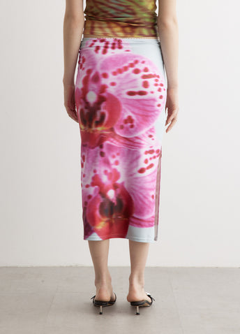 Orchid Print Skirt