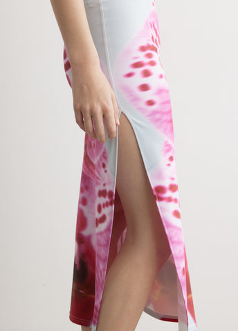 Orchid Print Skirt