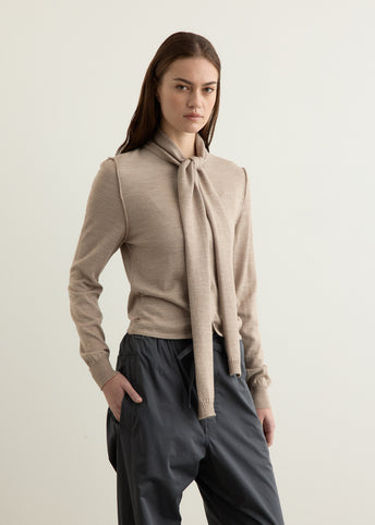 Twisted Cardigan With Scarf
