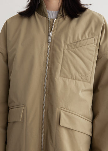 Light Twill Oversized Bomber Jacket