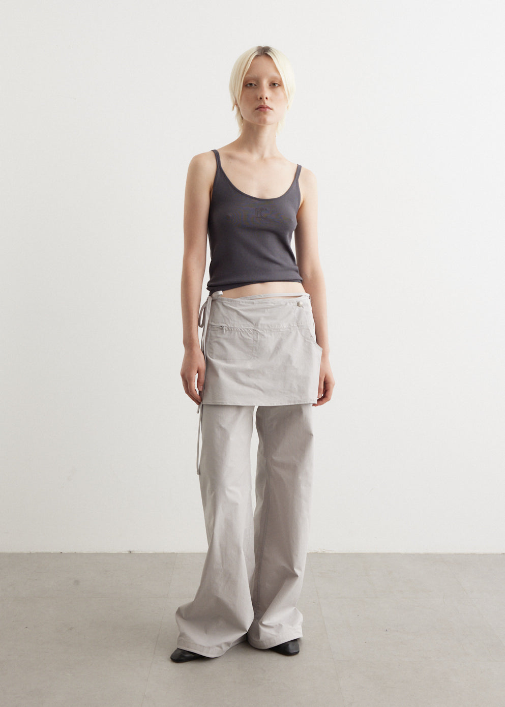 Layered Wrap Skirt Pants