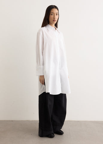 Long Masculine Button Placket Shirt