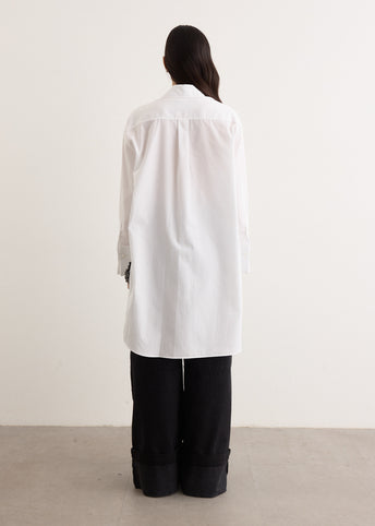 Long Masculine Button Placket Shirt