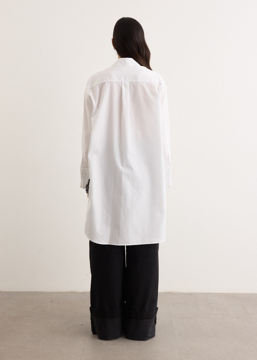 Long Masculine Button Placket Shirt