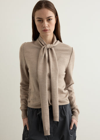 Twisted Cardigan With Scarf