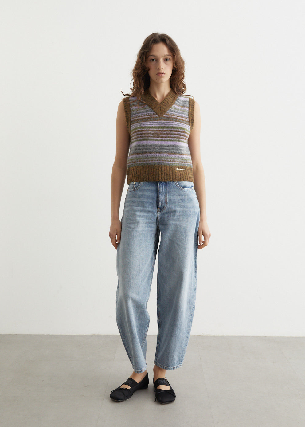 Soft Wool Stripe Vest