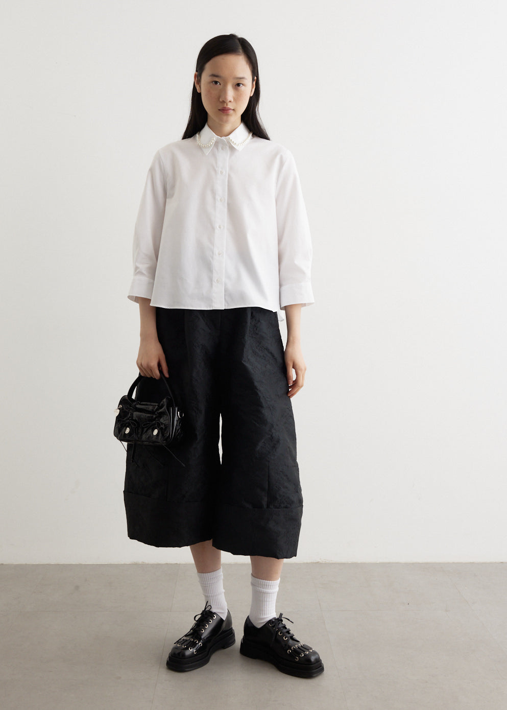 Sculpted Cropped Wide Leg Trousers